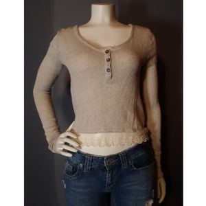 XS Hollister lightweight knit & lace top